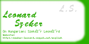 leonard szeker business card